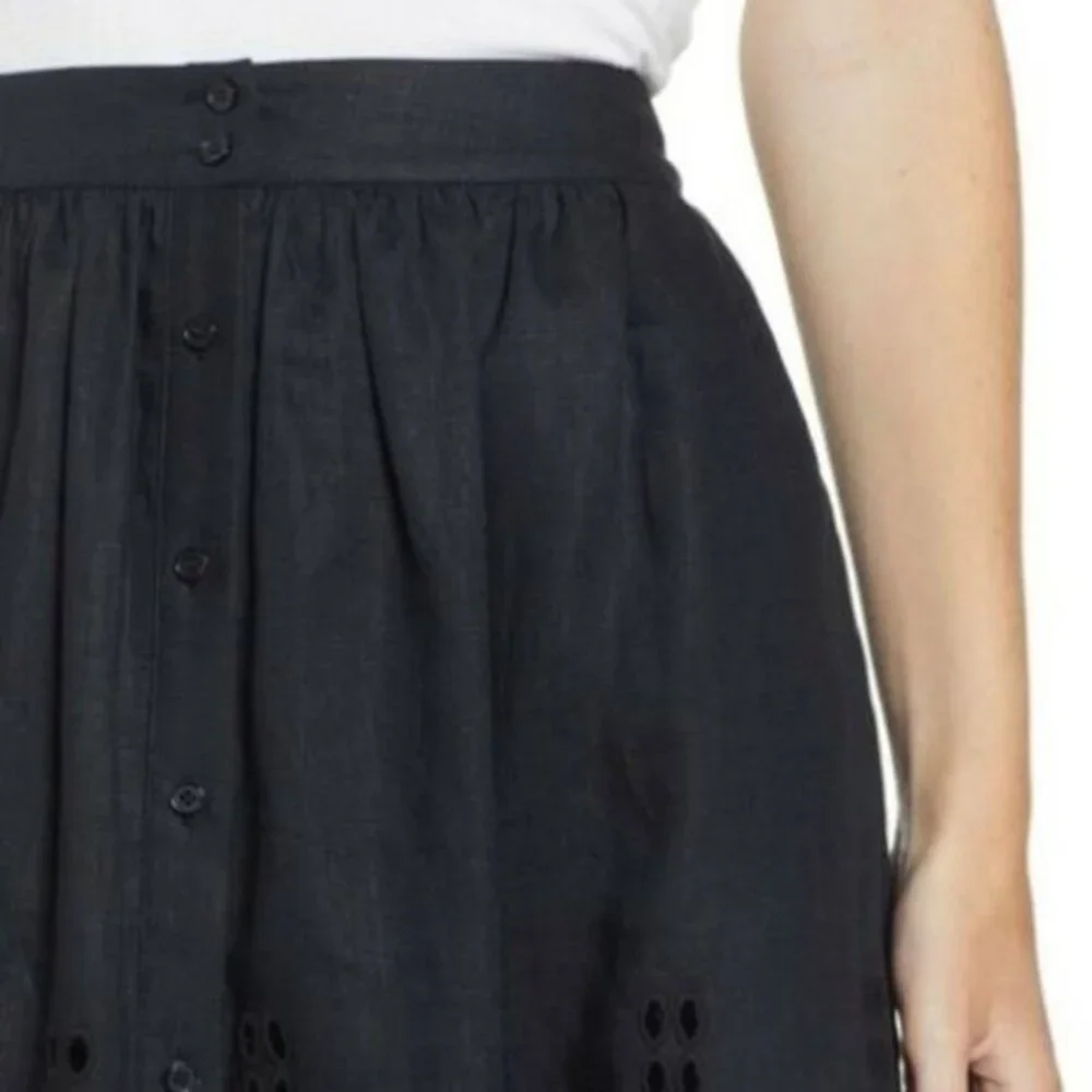 Black Rachel Parcell Eyelet Linen Skirt (NWT)